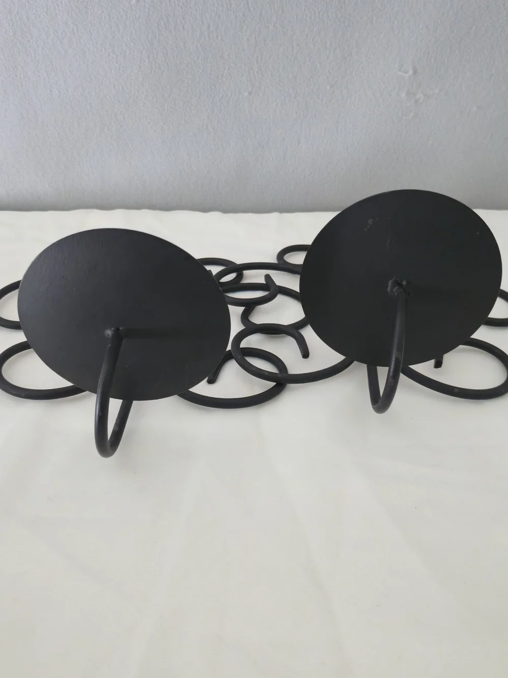 Elegant Black Decorative Scroll Wall Sconces – Pair of Metal Candle Holders